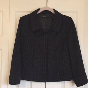 Black Pinstripe 3/4 Blazer
